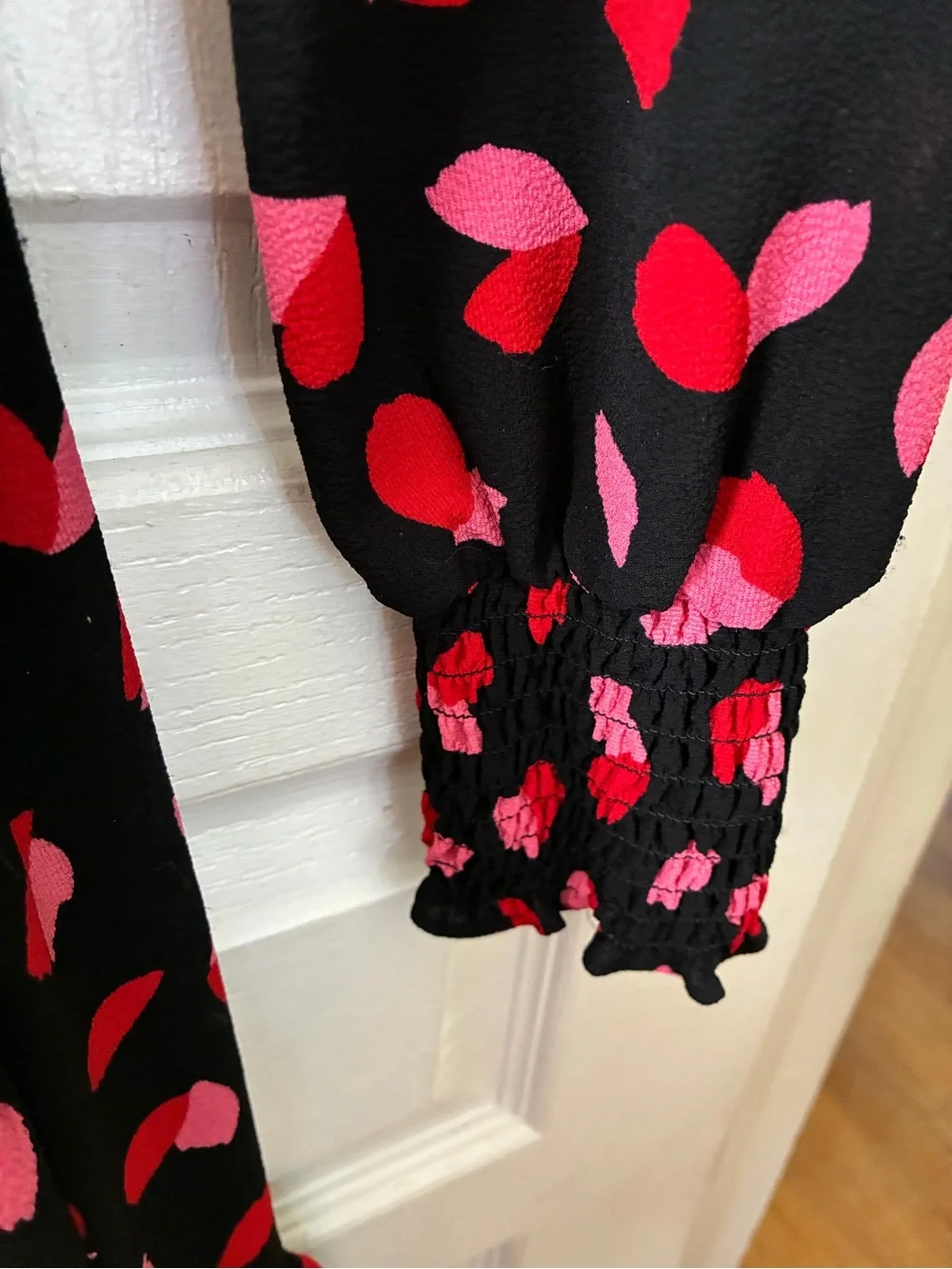 Michael Kors Black Dress with Pink and Red Petal Print